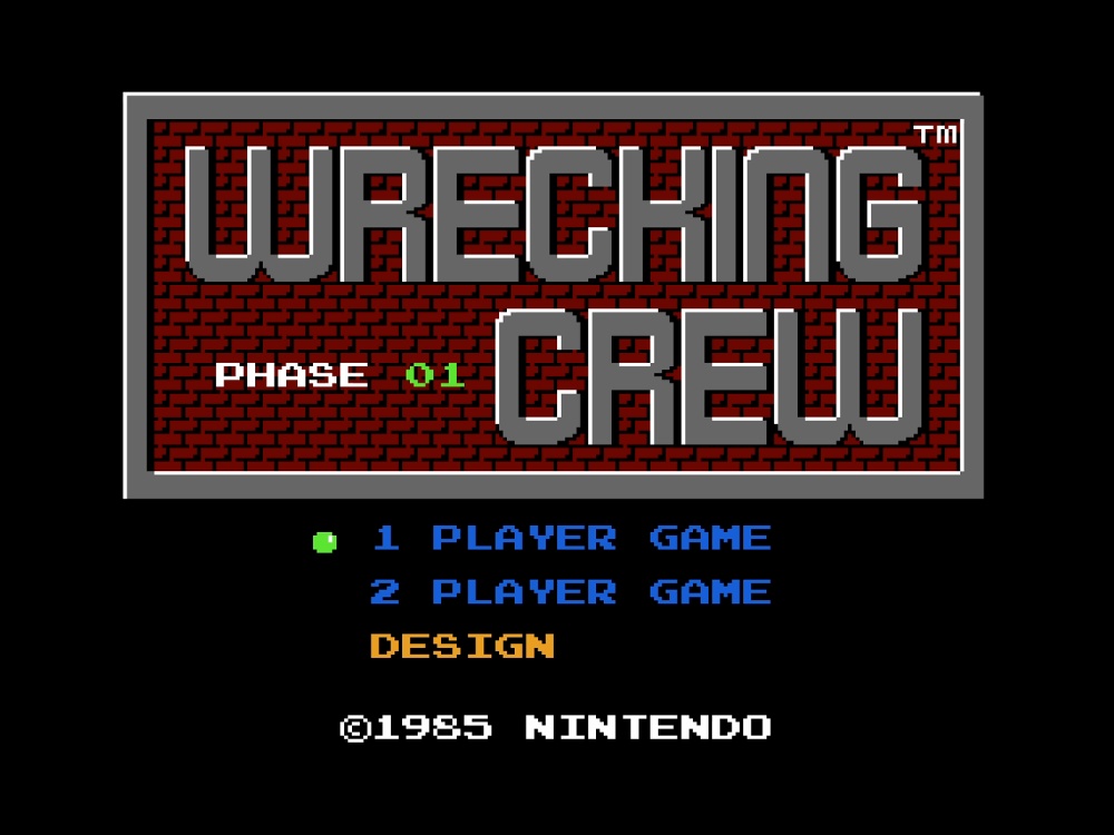 Title Screen of Wrecking Crew for NES